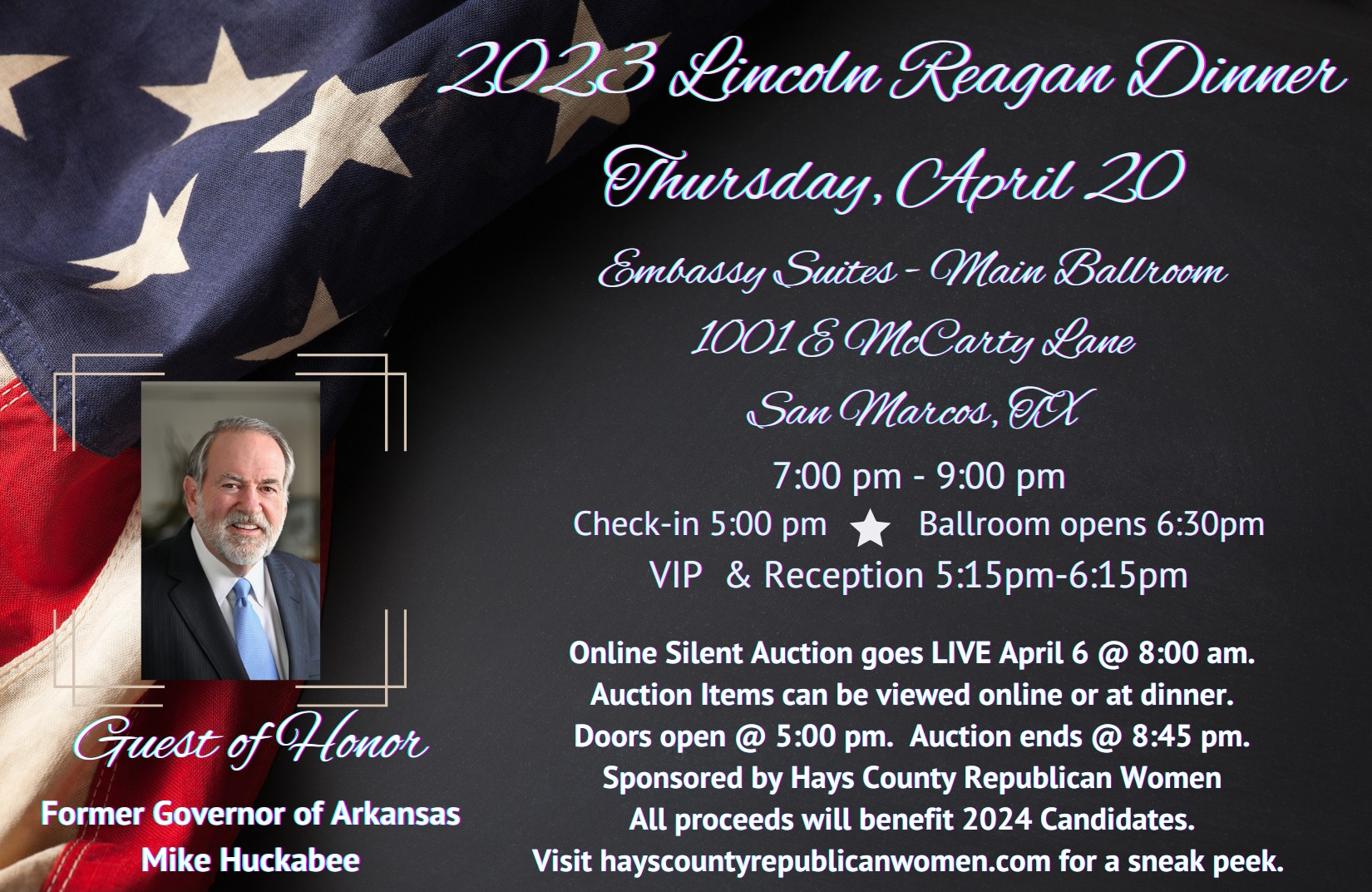Lincoln ~ Reagan Dinner @ Embassy Suites by Hilton San Marcos Hotel Conference Center