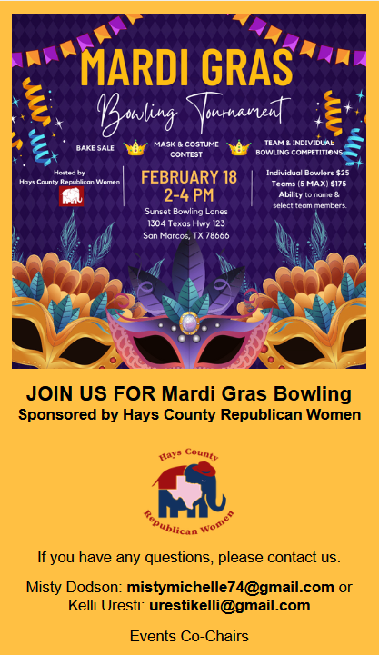 HCRW: Mardi Gras Bowling Tournament @ Sunset Bowling Lanes