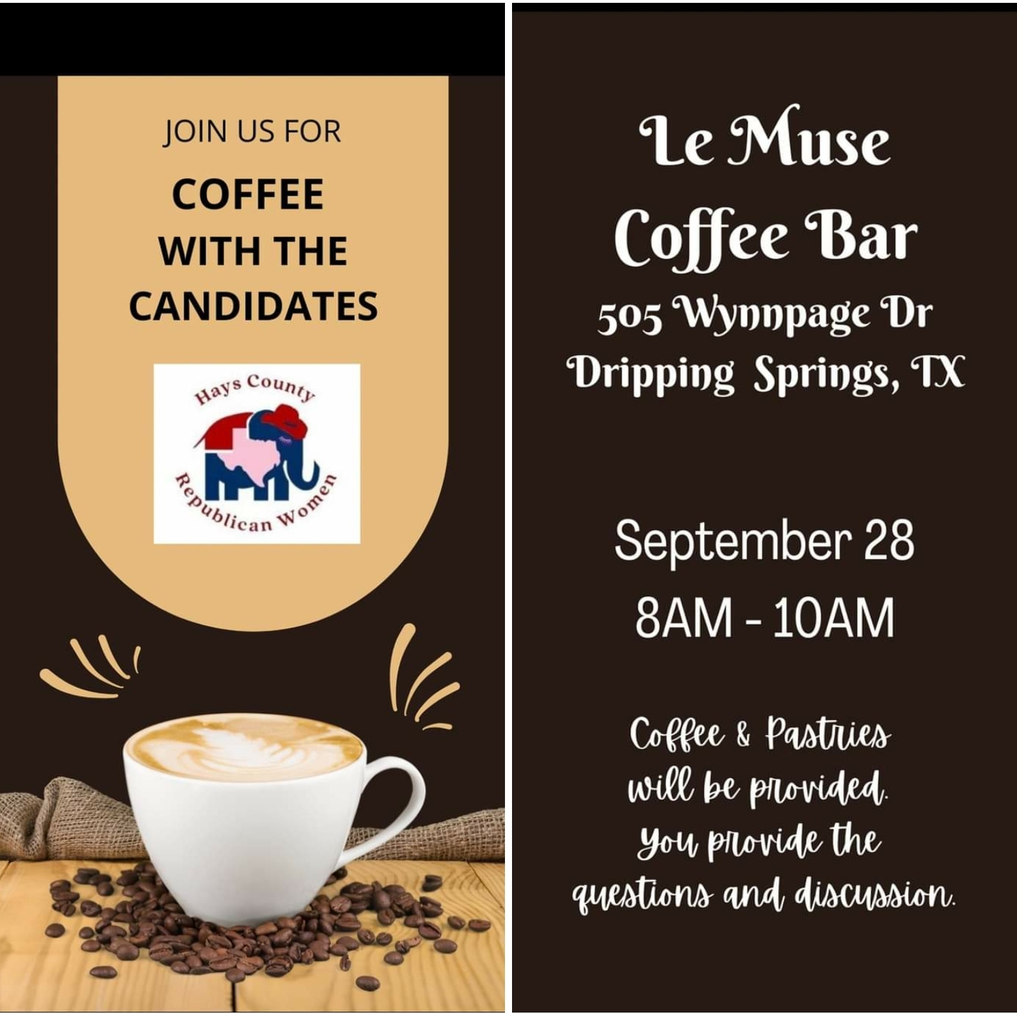 HCRW: Coffee with the Candidates @ Le Muse Coffee Bar
