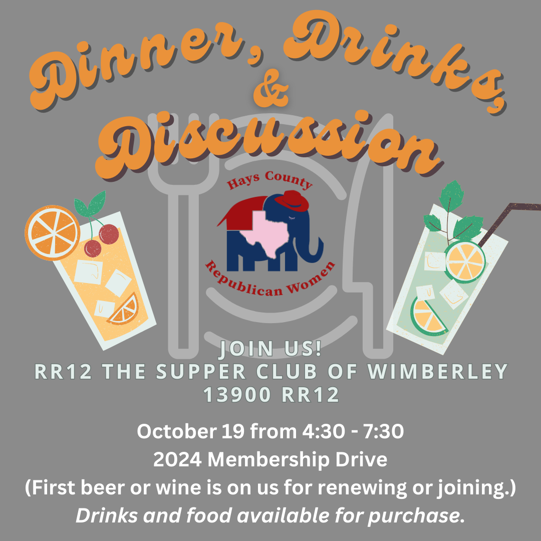 HCRW: Dinner, Drinks & Discussion @ RR12 The Supper Club of Wimberley